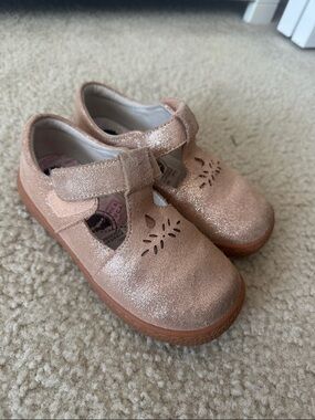 Kids Glitter Mary Jane Shoes - rose gold
